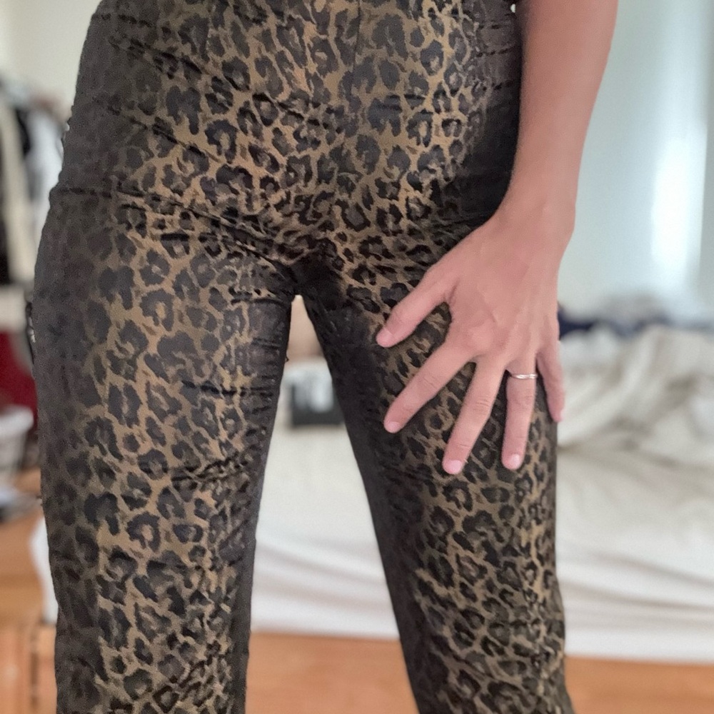 Leopard Print Straight Leg Pants